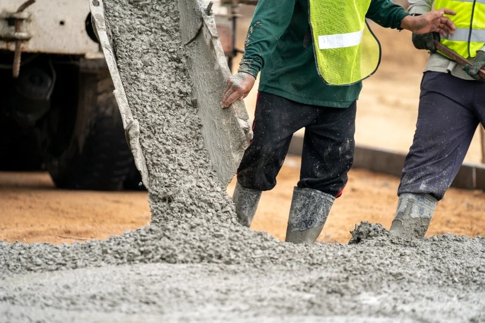Coulée de béton sur chantier